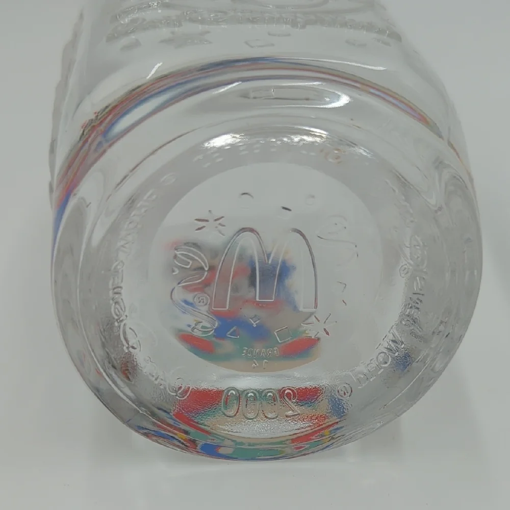 Vintage 2000 McDonald's Disney Glass Tumblers 3 Mickey Mouse Millenium Celebrate